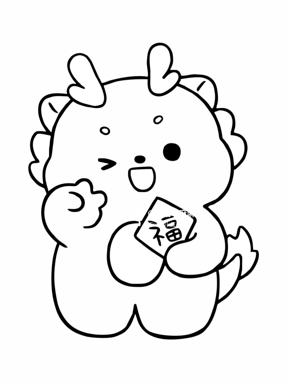 龙年简笔画素材  龙年即将来临,我迫不及待地想要分享一些龙年元素