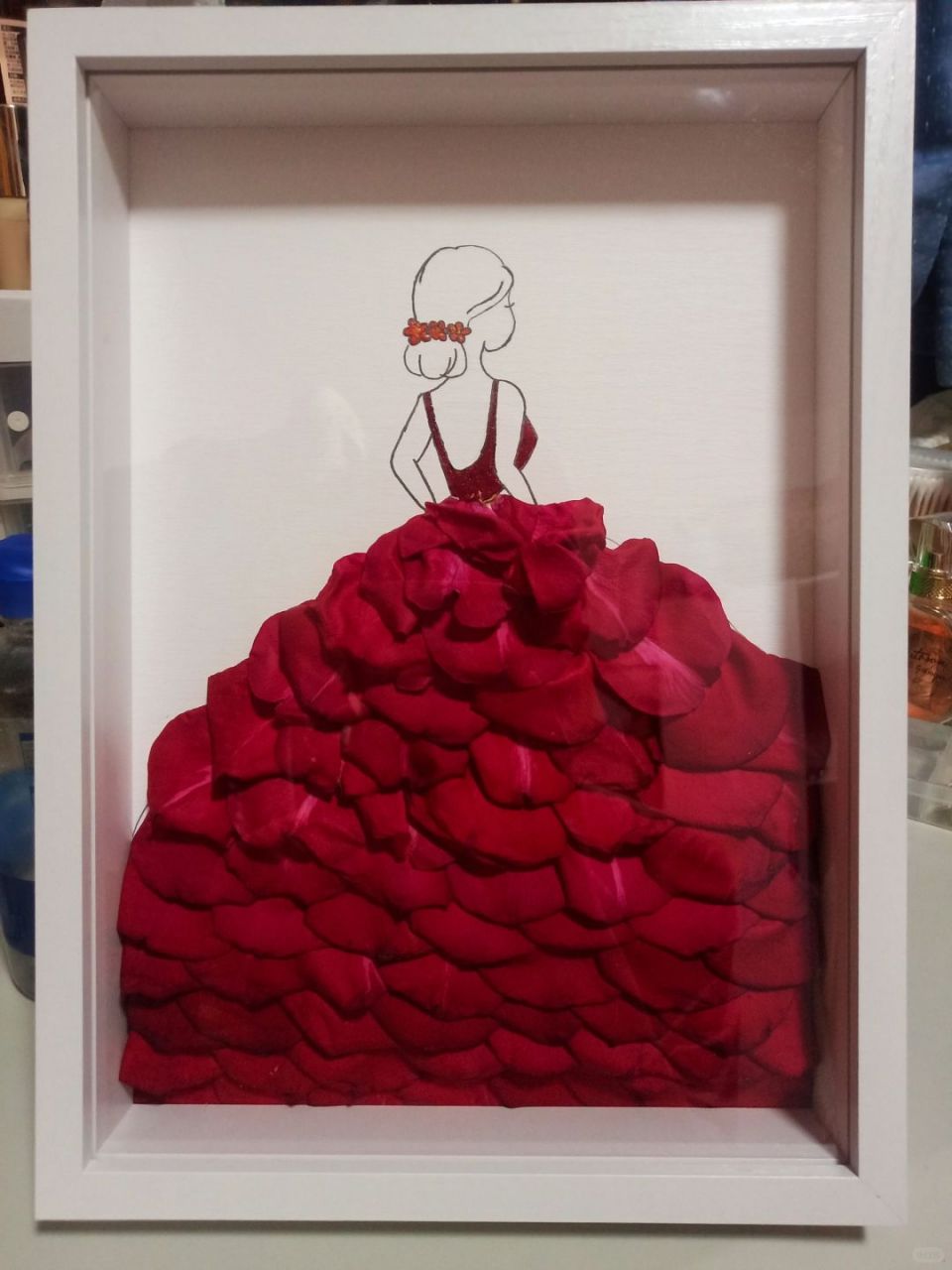 终于完成了520玫瑰干花手工2