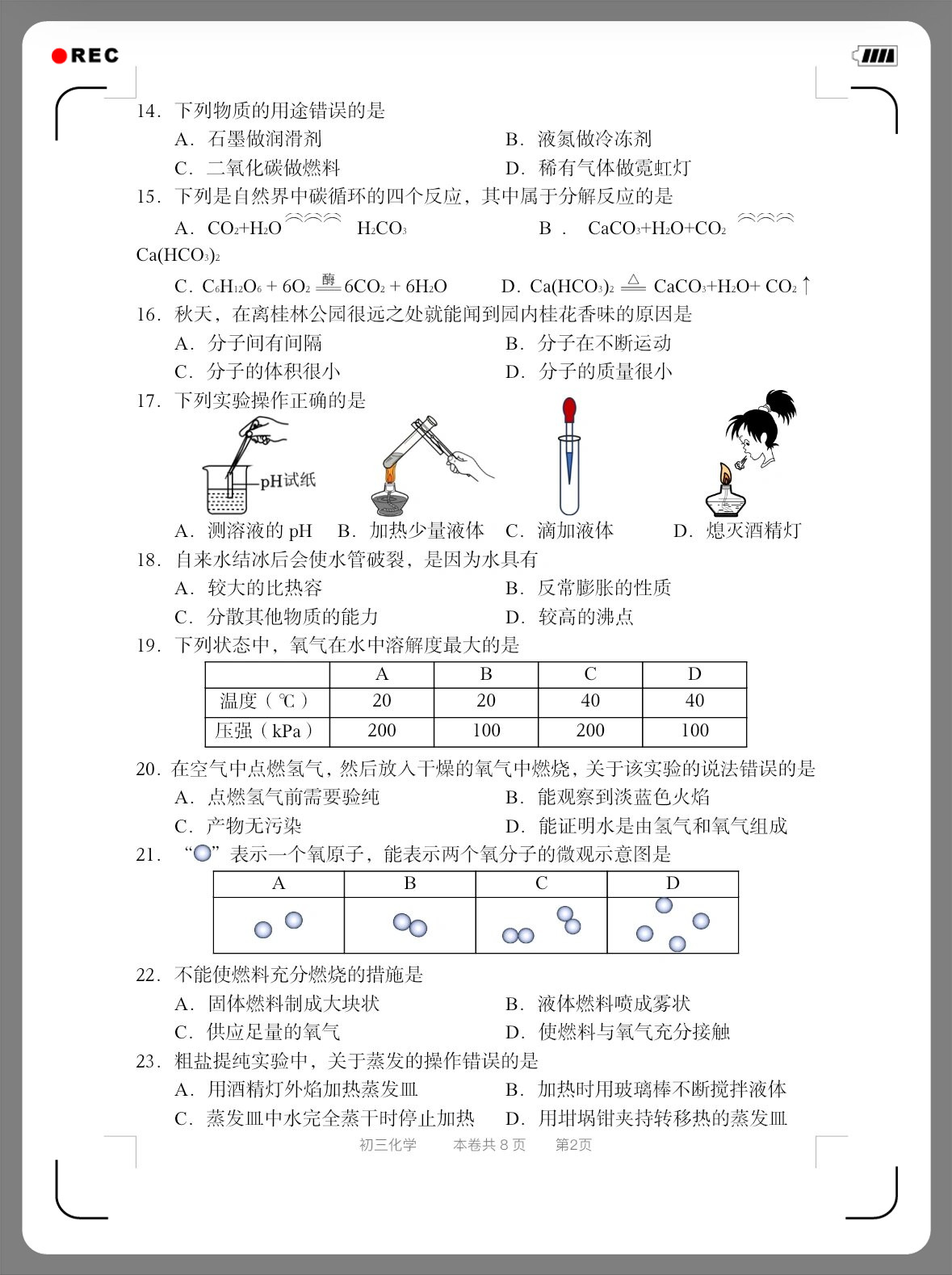上海历年中考化学  第2张