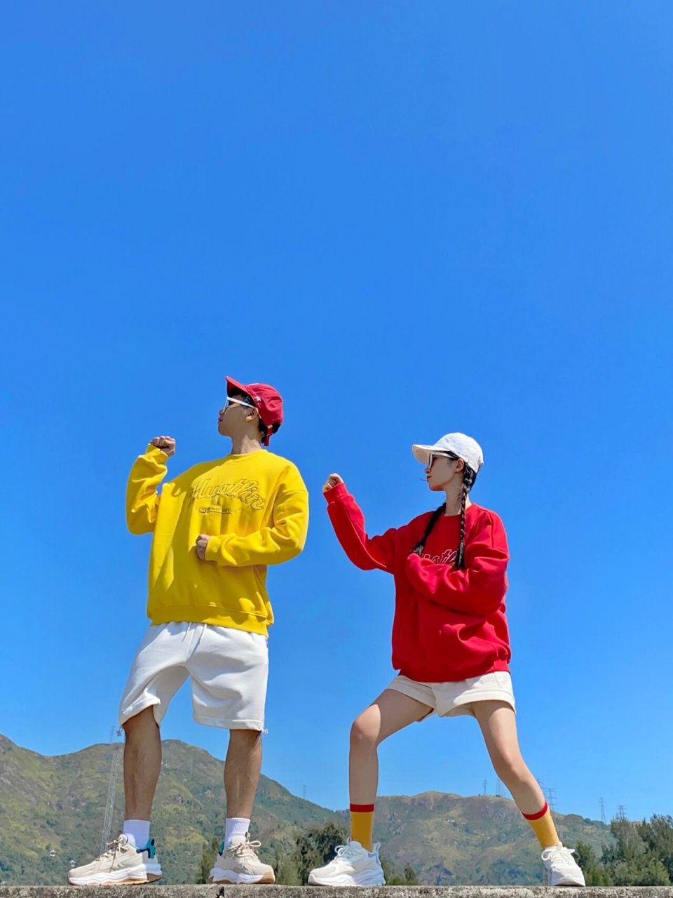 9个不重样情侣天空站姿拍照☁️假期情侣拍照