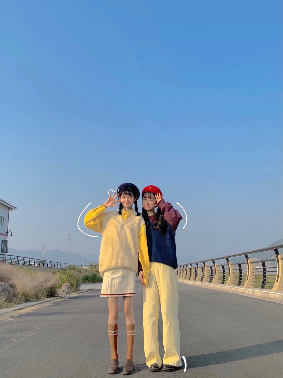 9款可爱的ins风闺蜜拍照姿势/韩系闺蜜pose|||93  今天和闺蜜一起