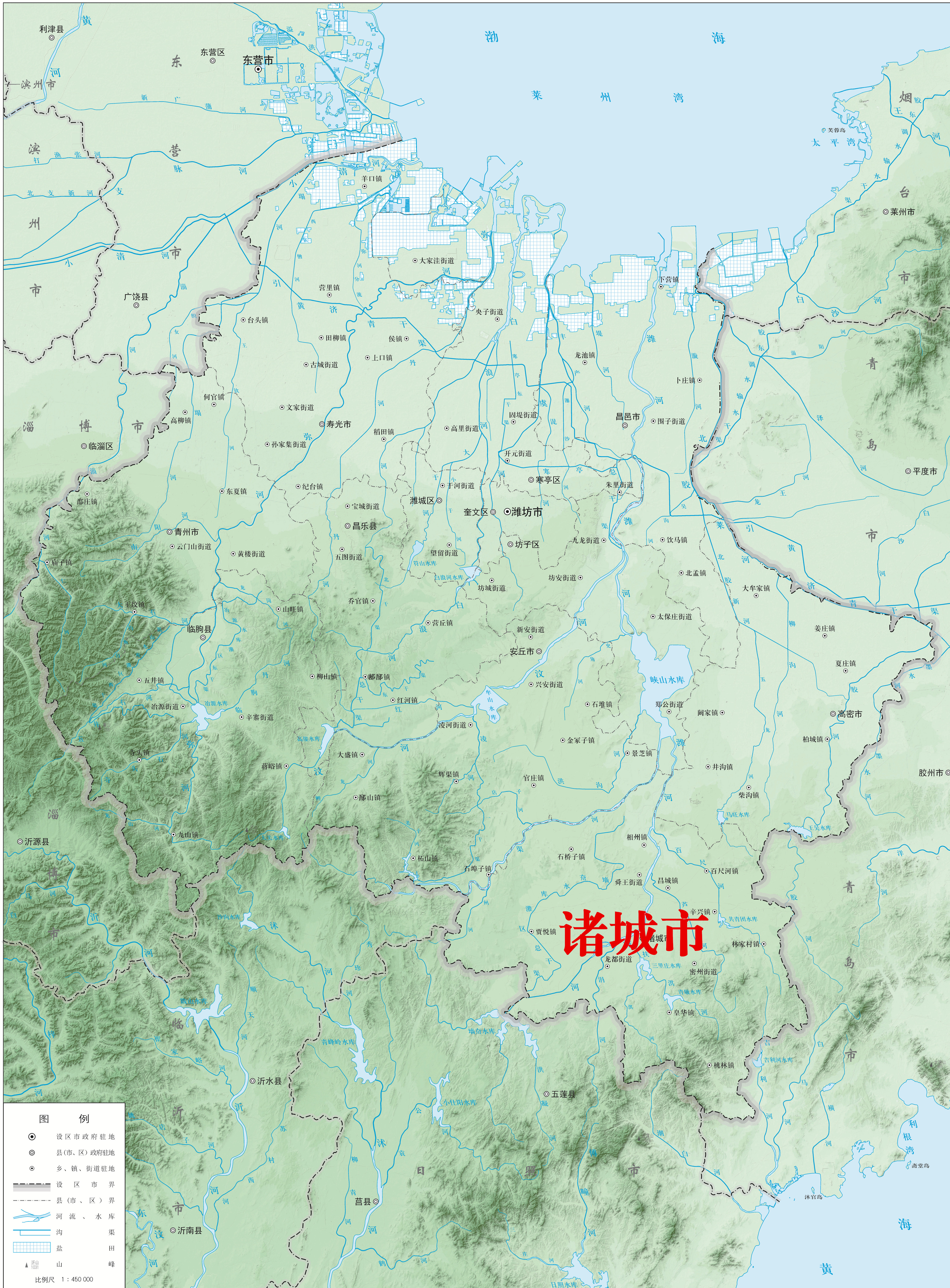 诸城西二环的详细地图图片