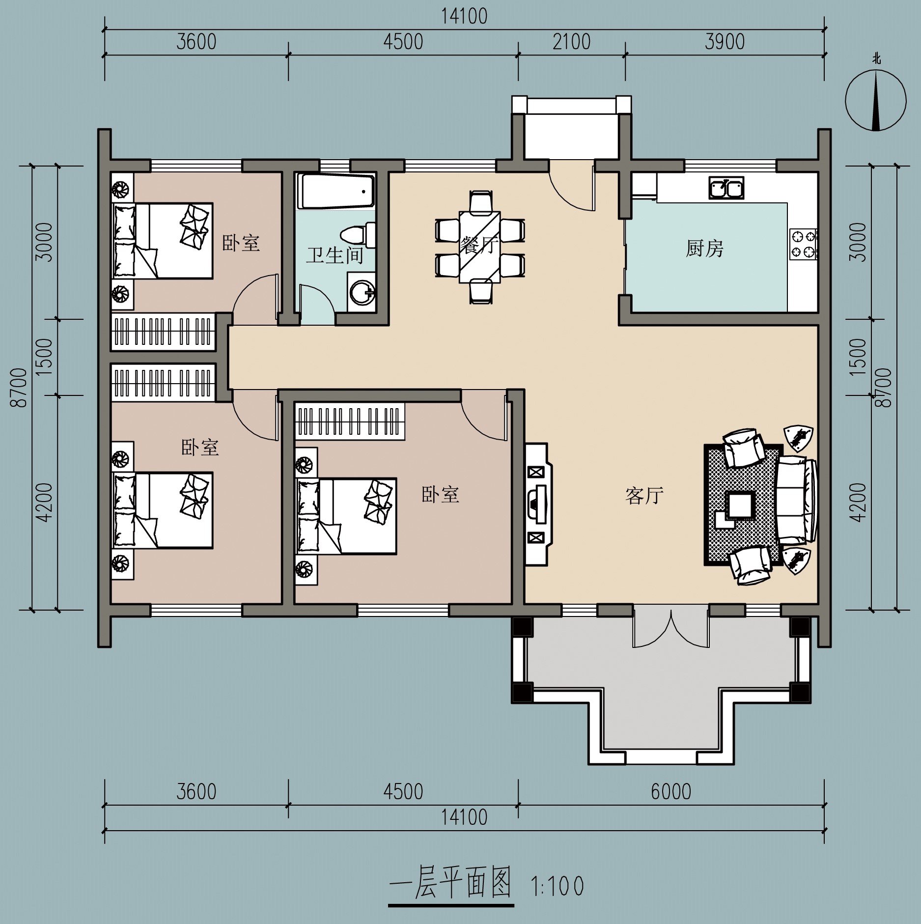 农村自建徽派平房,面宽14.1米,3室1厅,白墙黑瓦,真漂亮