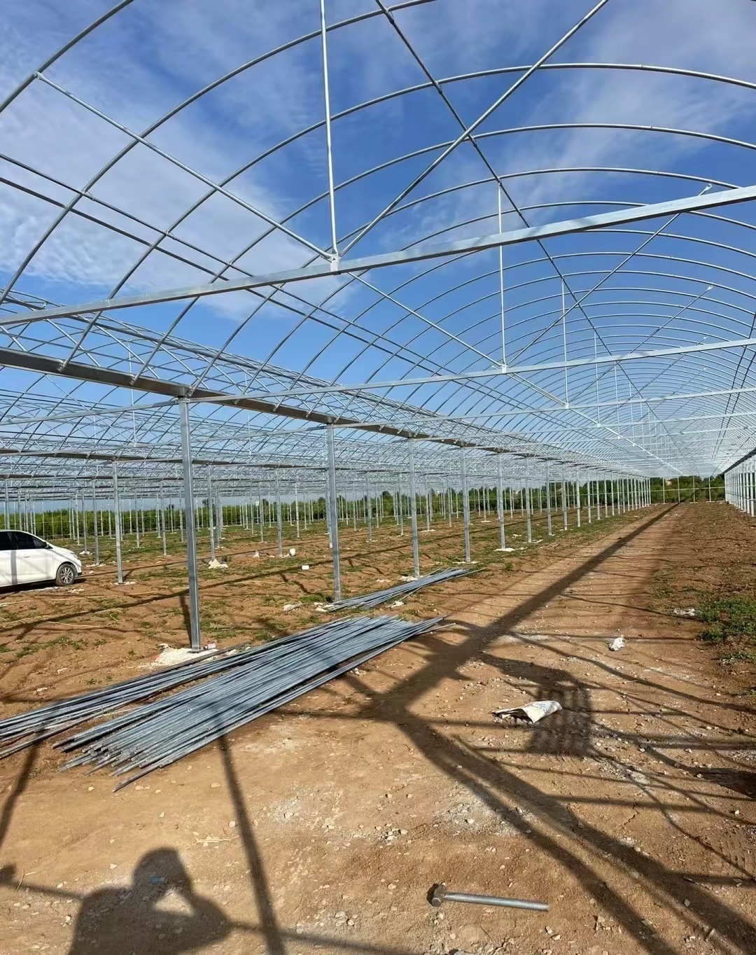 花卉经营市场,双膜连栋温室大棚建造