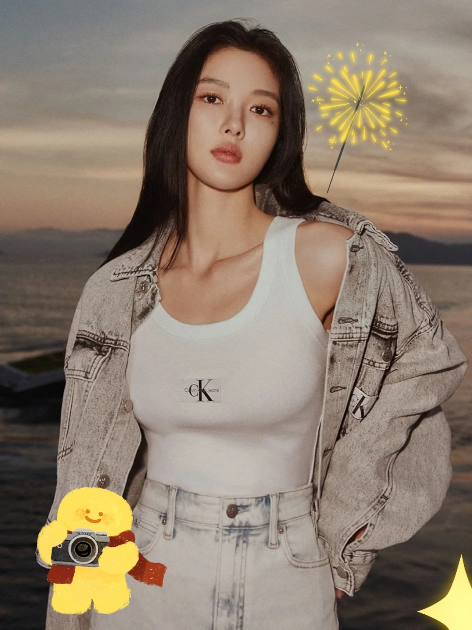 金裕贞绿色毛衣好好看 马甲线也是绝啦!