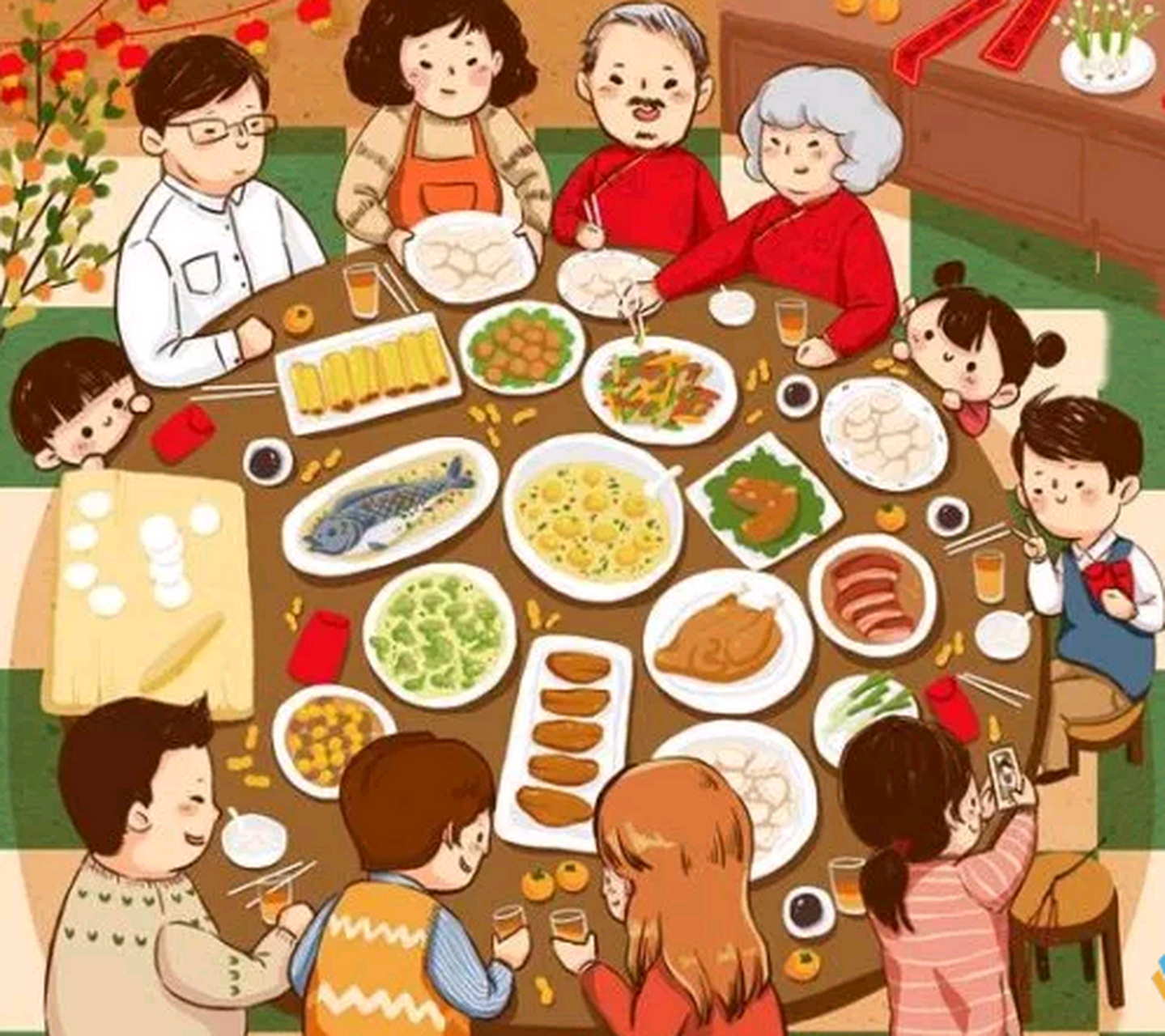 在除夕夜守岁,人们会熬夜不睡觉,以示珍惜时间和光阴.