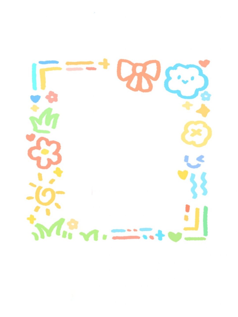这些超级可爱的手账边框,用彩色涂鸦装点得别具一格.
