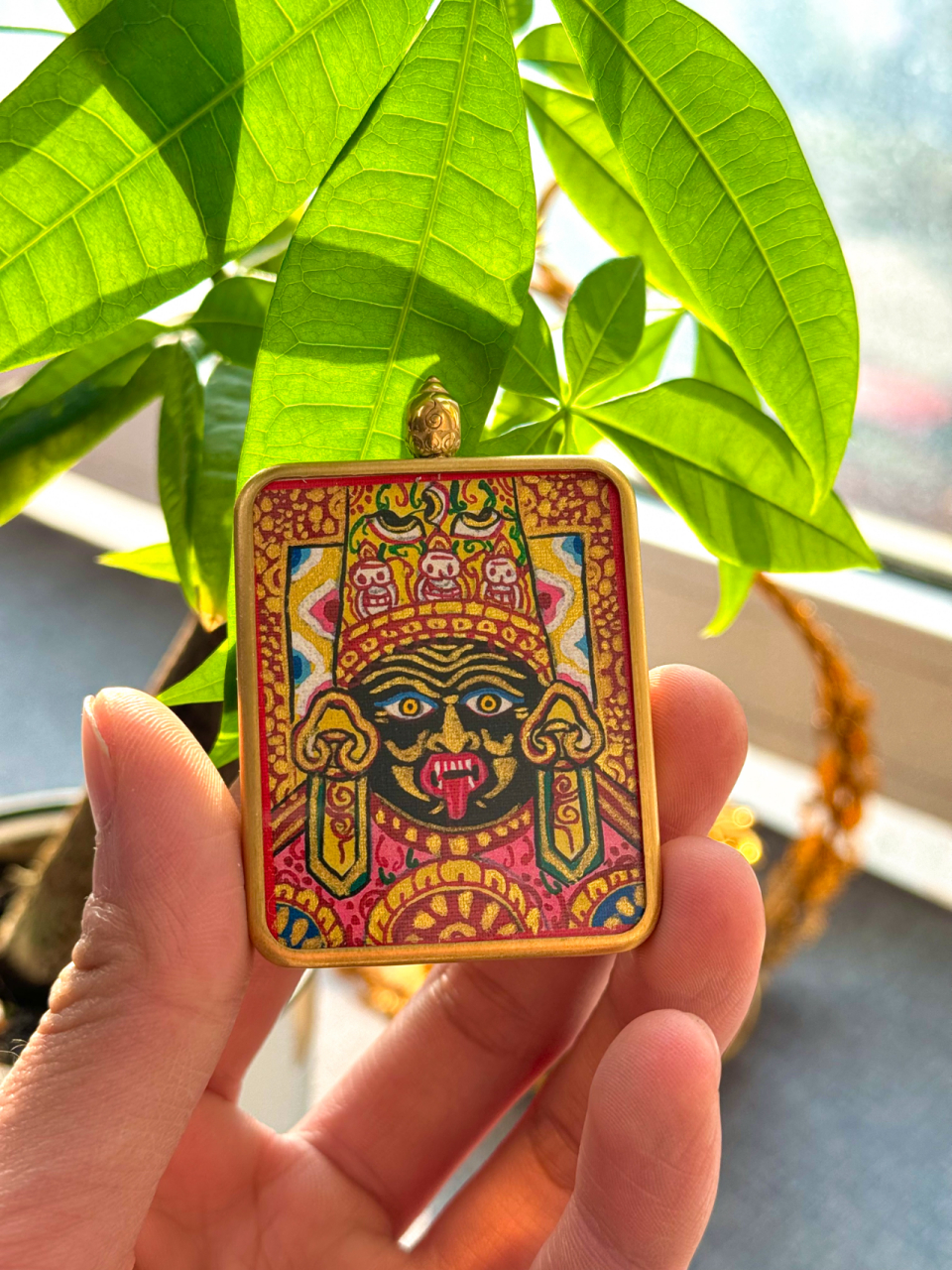 西藏扎基拉姆纯手绘小唐卡  扎基拉姆唐卡,这幅充满藏族风情的画作