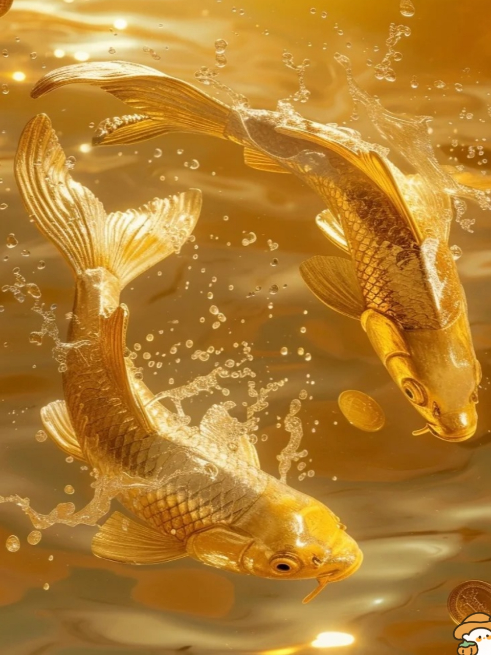 锦鲤附体	 用midjourney生成了两条鱼,有财源滚滚的寓意,增加太极关键
