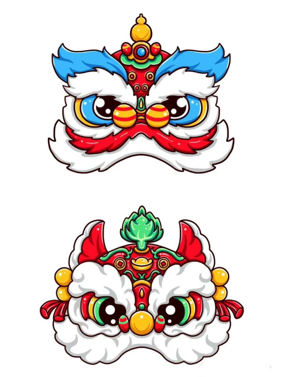 新年绘画 醒狮  我拿起画笔,迎接新年的到来.