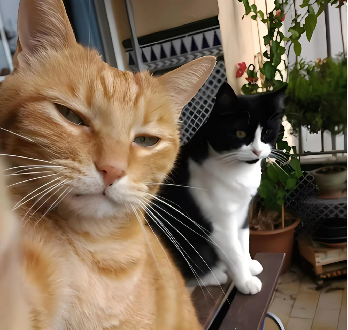 橘猫老大自拍霸气十足,一脸自信,向粉丝炫耀自己的颜值.