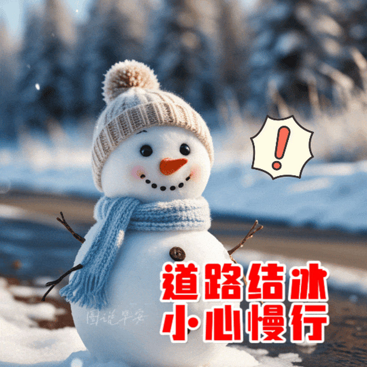 雪天早安图片图片