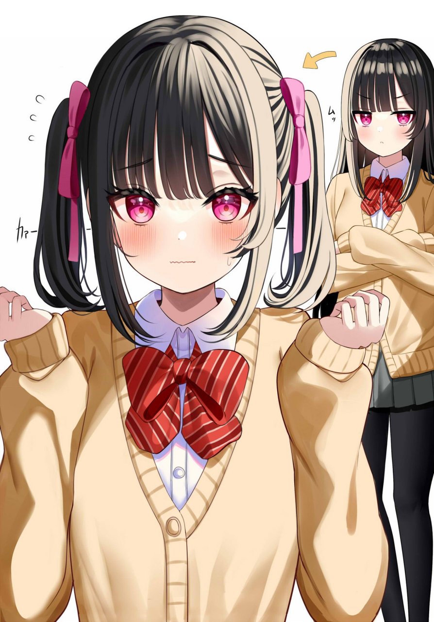 二次元# 尝试双马尾发型的女孩子,可爱到犯规了啊[期待]twi