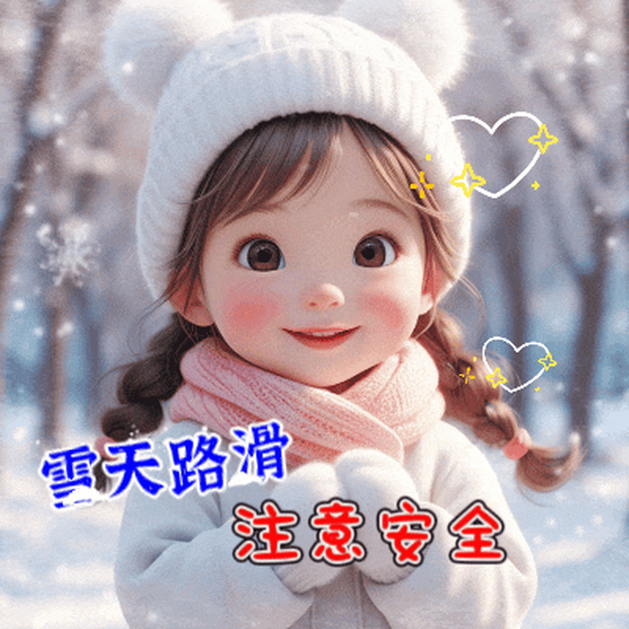 早安雪天图片图片