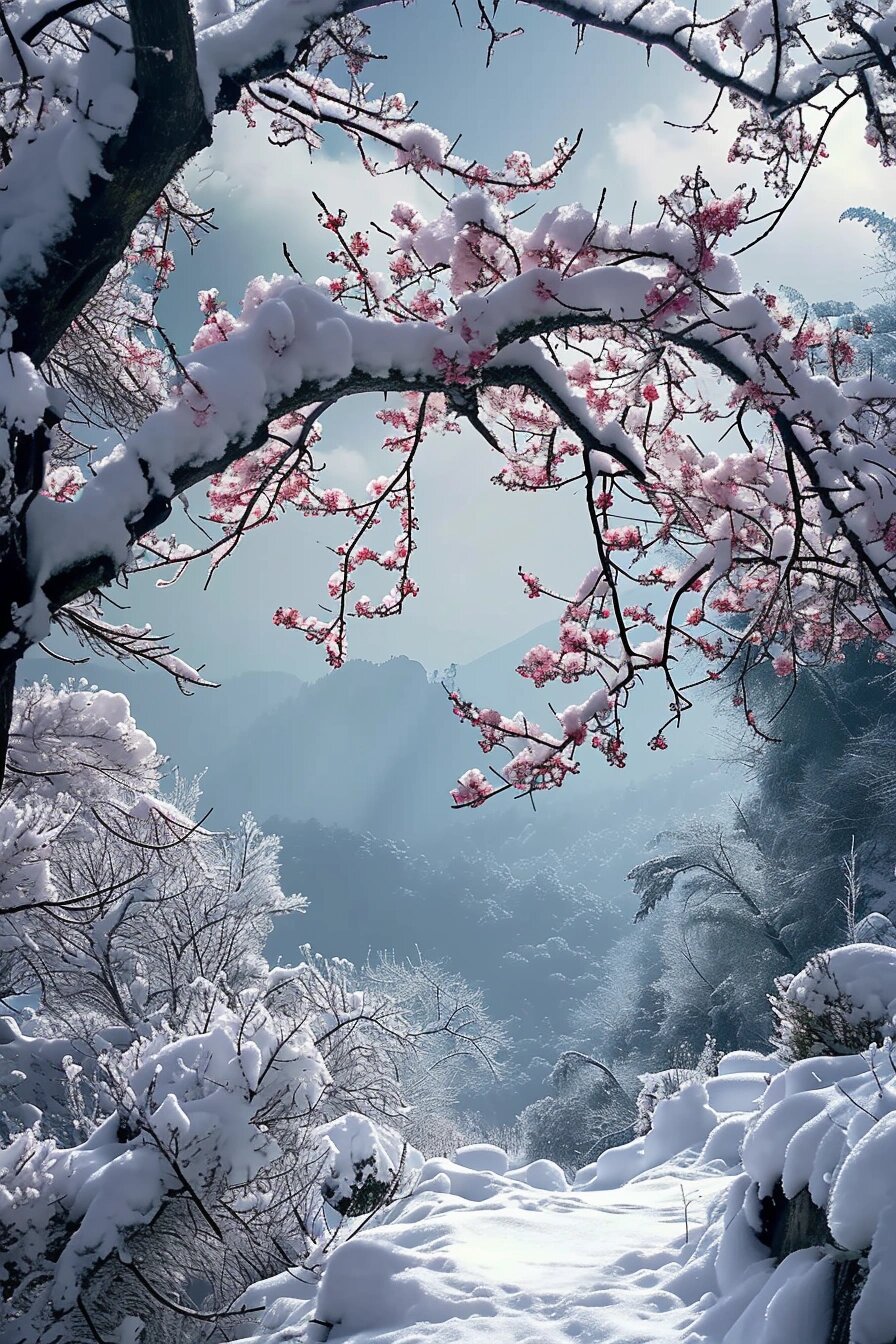 梅花图片 雪景 伤感图片