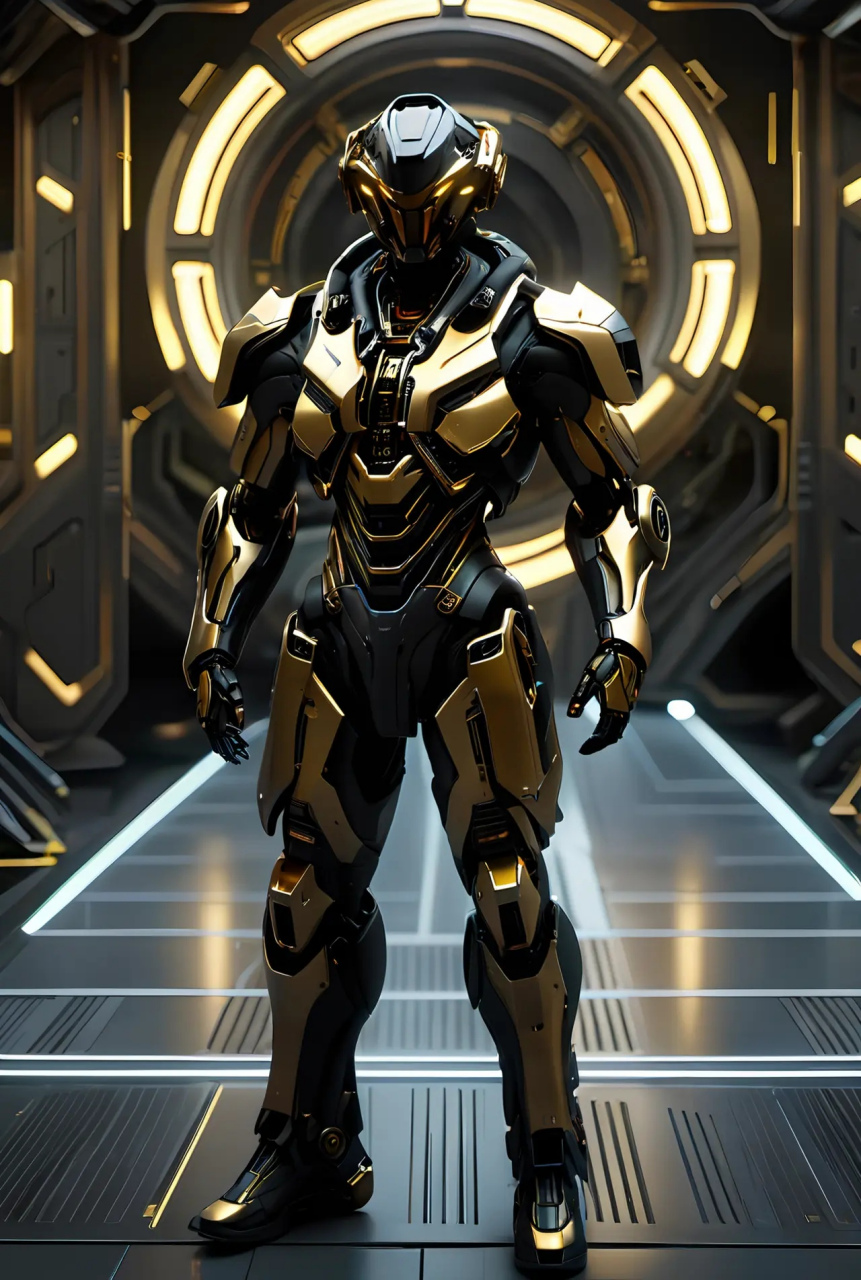 ai生成的一组机甲外骨骼作品,展现了战士装备的外骨骼型作战服,全面
