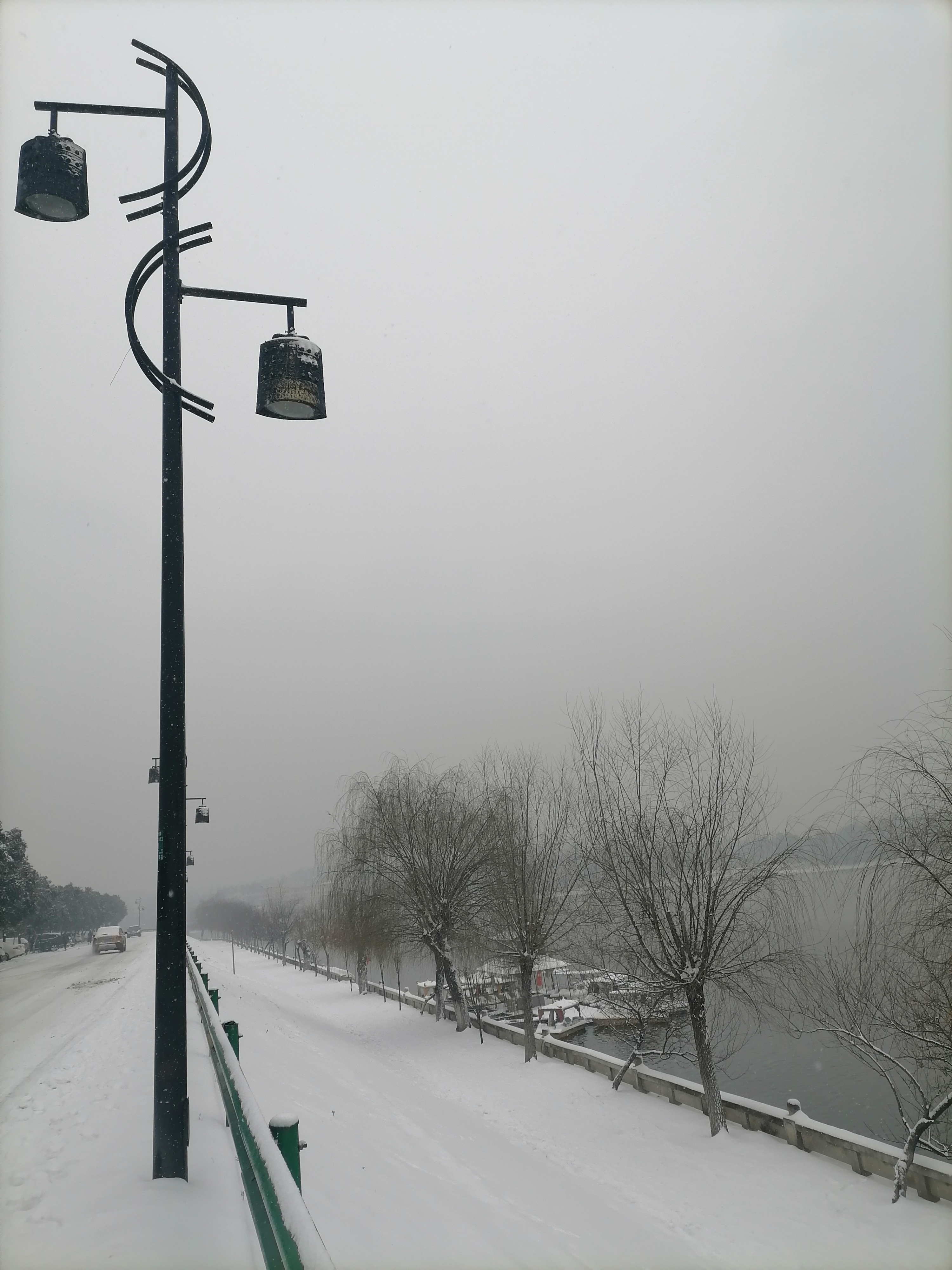 随州白云湖的雪