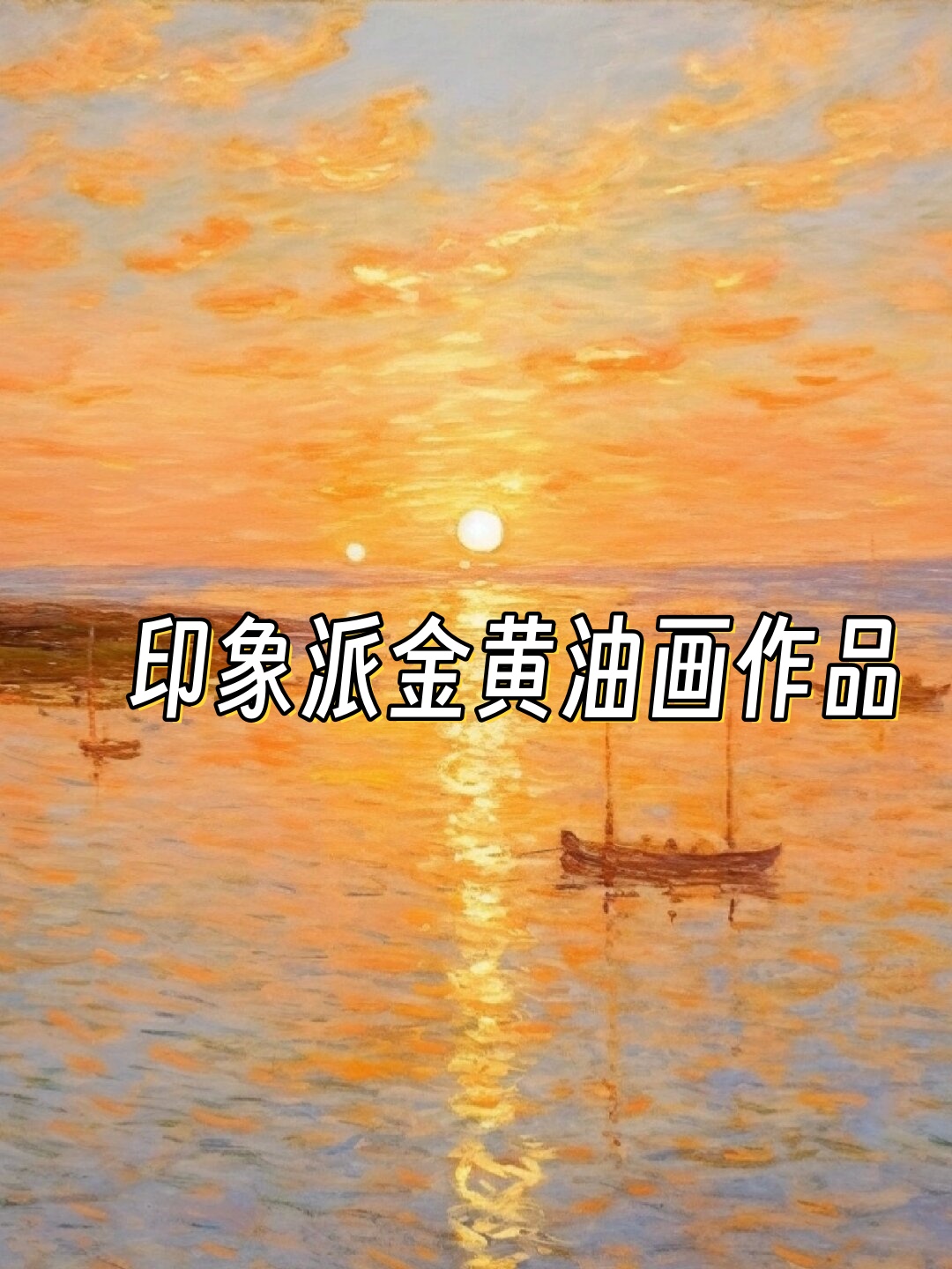 印象派金黄油画作品