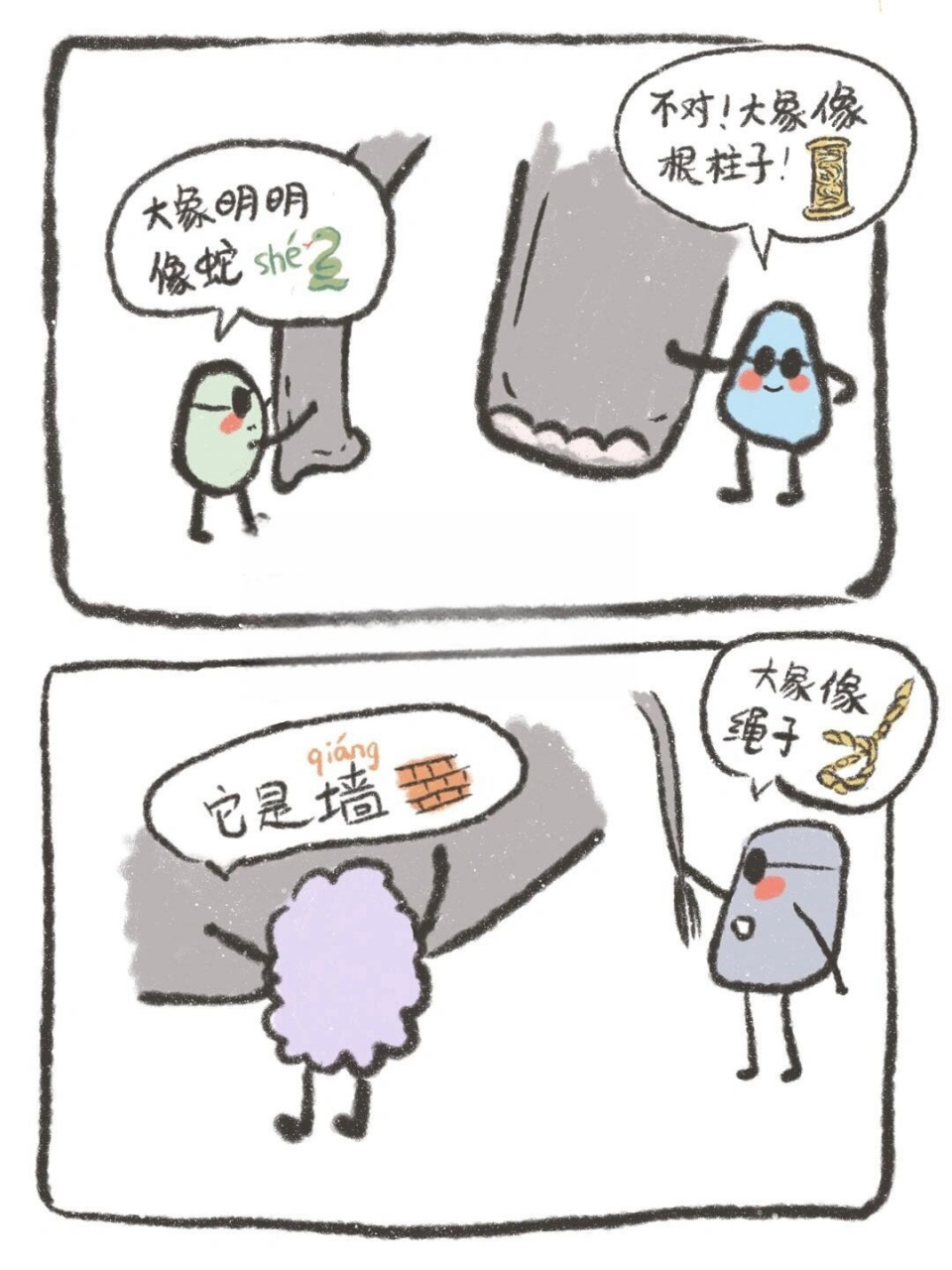 瞎子触象图片