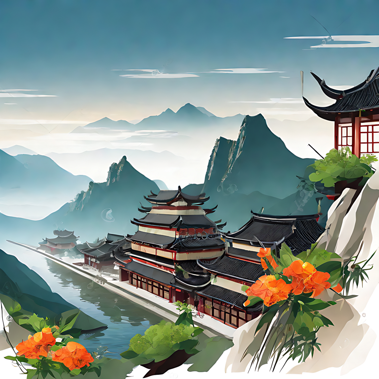 98亭台楼阁,中国古代建筑的特色,不仅是休憩观景之地,也展现了人们