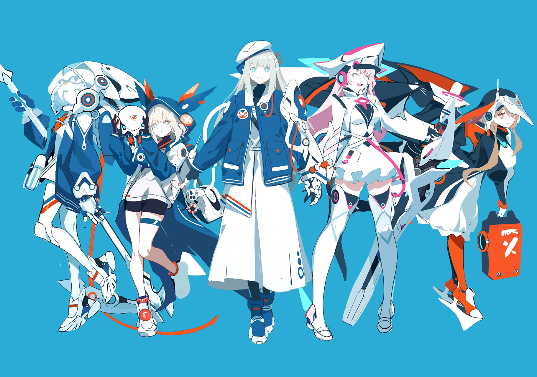 一组动漫机娘角色设计欣赏,将动漫人物与机甲结合起来,整体造型华丽而