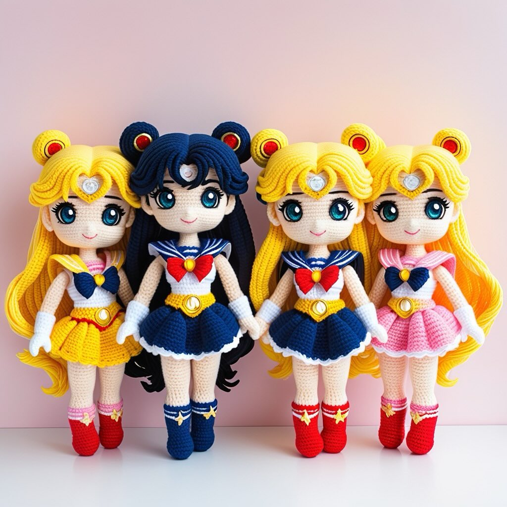 钩针编织美少女战士玩偶