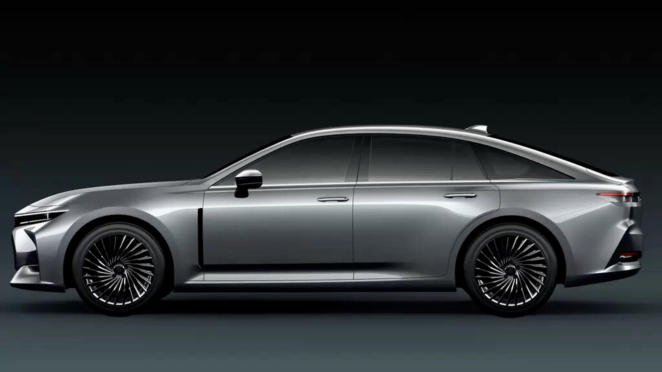 全新一代美版丰田皇冠轿车侧身线条和即将国内开售的新款丰田皇冠侧身