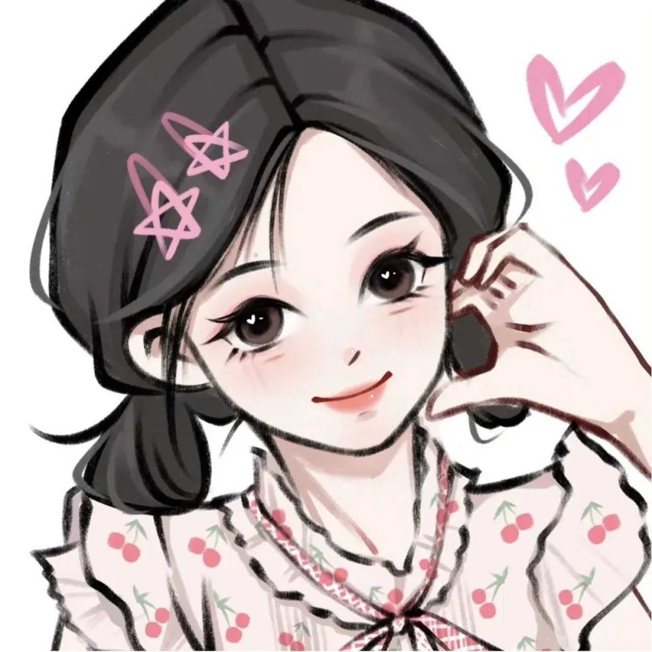 手绘女头