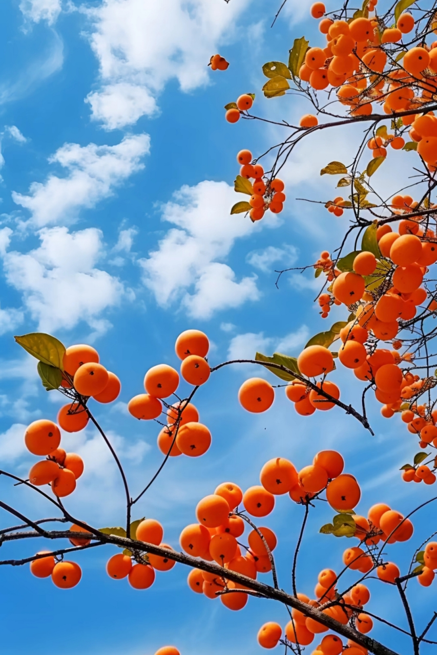 柿柿如意,柿柿顺心#治愈# #壁纸