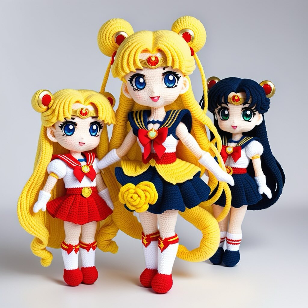 钩针编织美少女战士玩偶