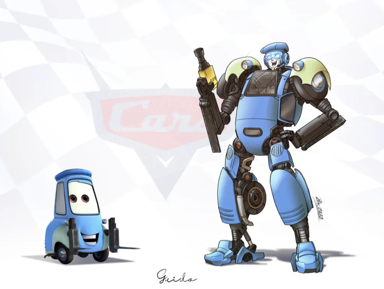 5位汽车总动员角色变形设计,士官长变探长,酷姐变阿尔茜