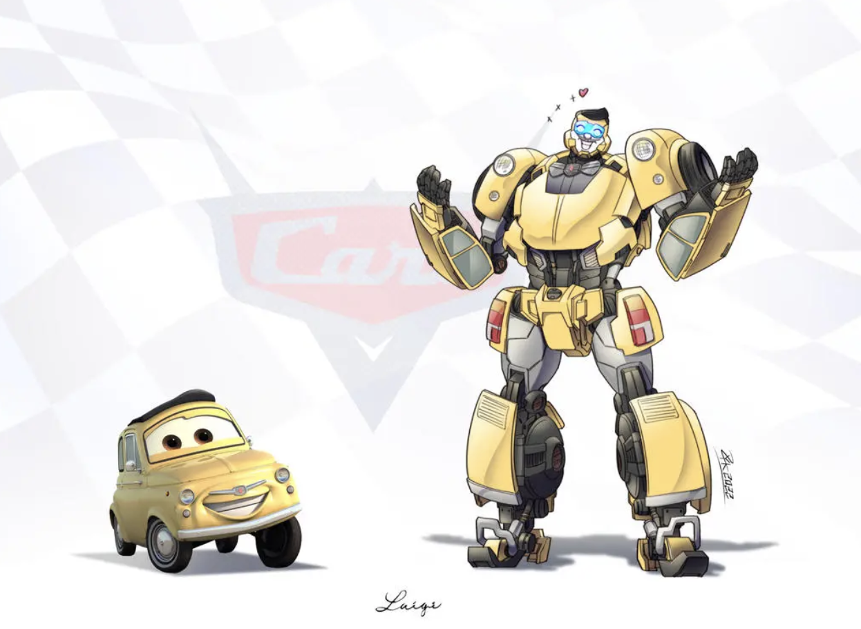 5位汽车总动员角色变形设计,士官长变探长,酷姐变阿尔茜