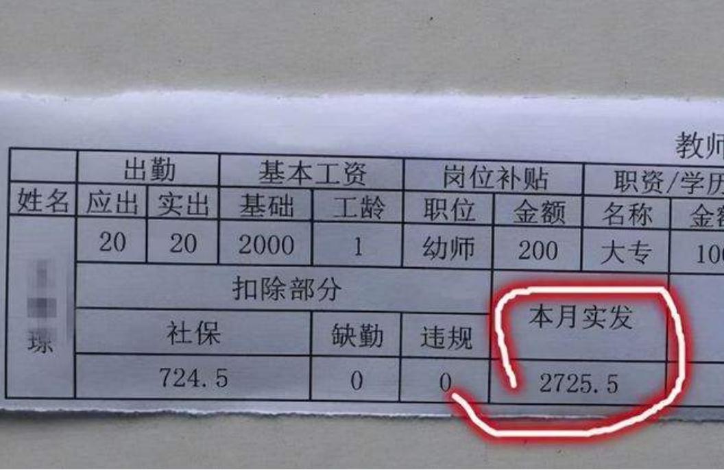 90后女幼师抱怨"挣得少",晒出工资条后,家长眼红:别不知足!