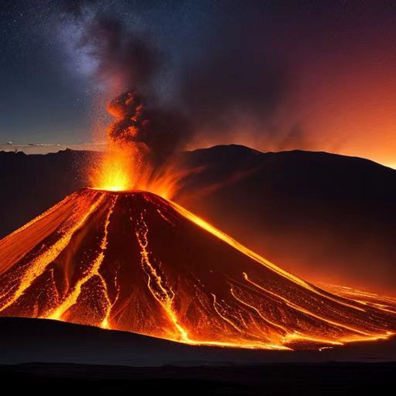 裂隙式火山喷发图片