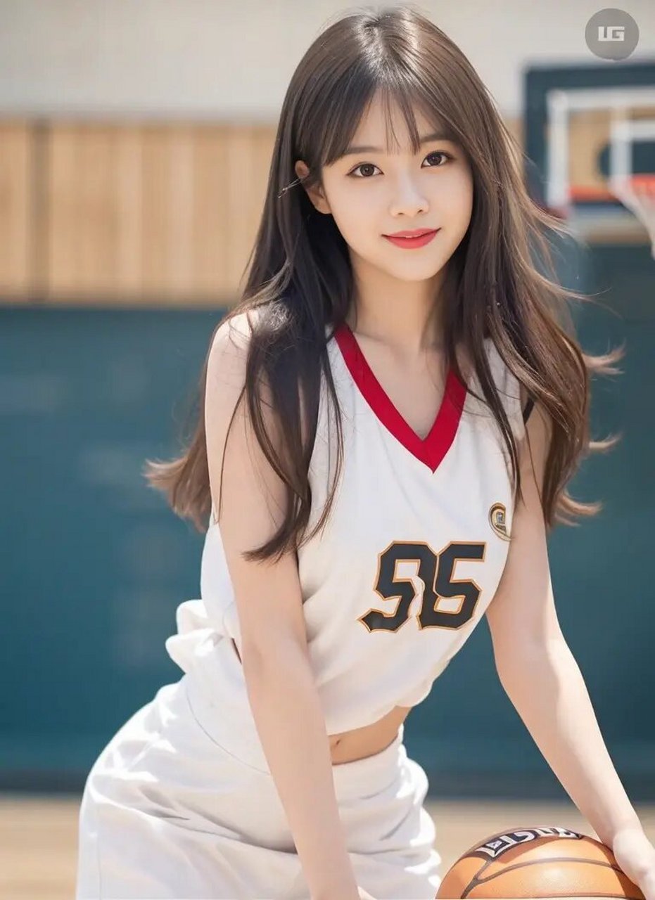 篮球女孩,校园女神,ai绘图  篮球女孩,她身姿矫健,动作敏捷,犹如一只