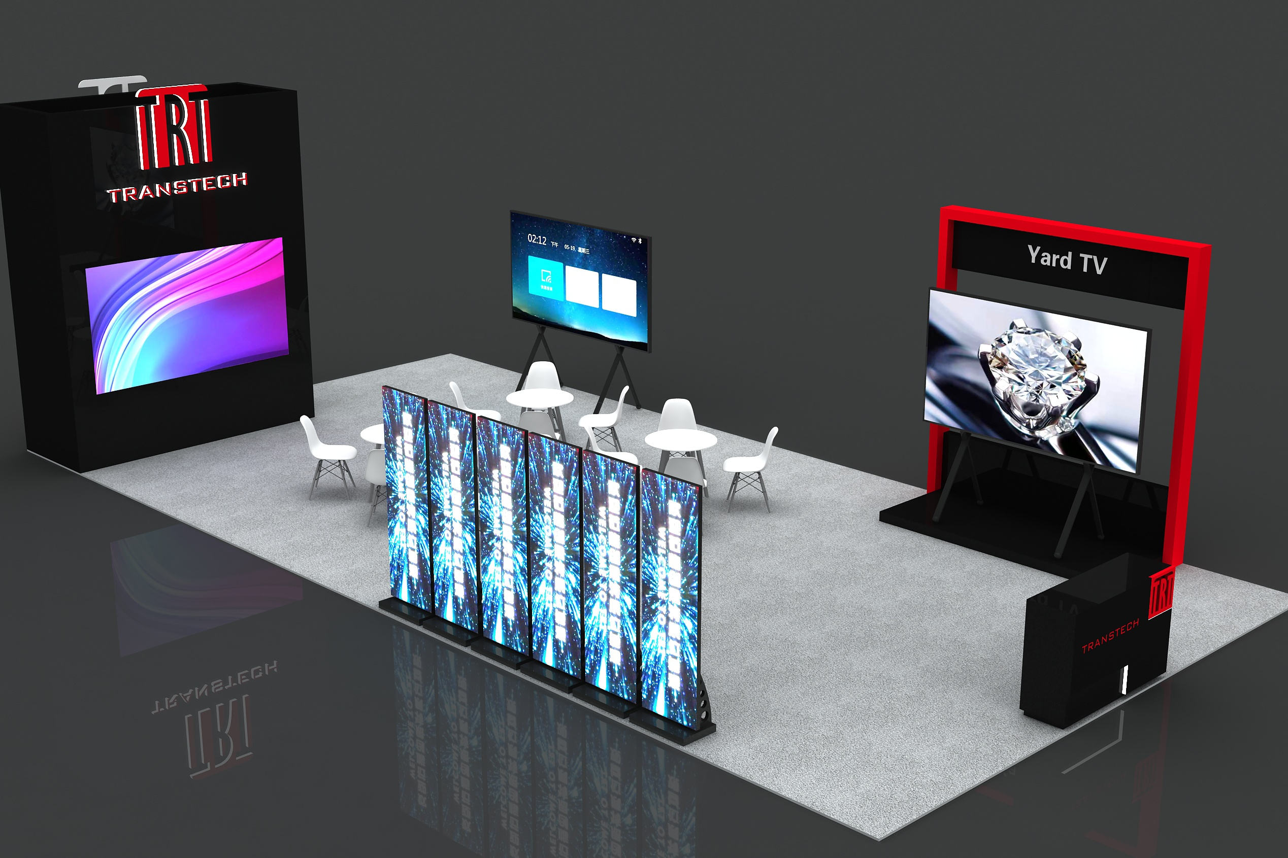  实物展示与互动展台概念图展台创意展台体验互动区简单展台意大利