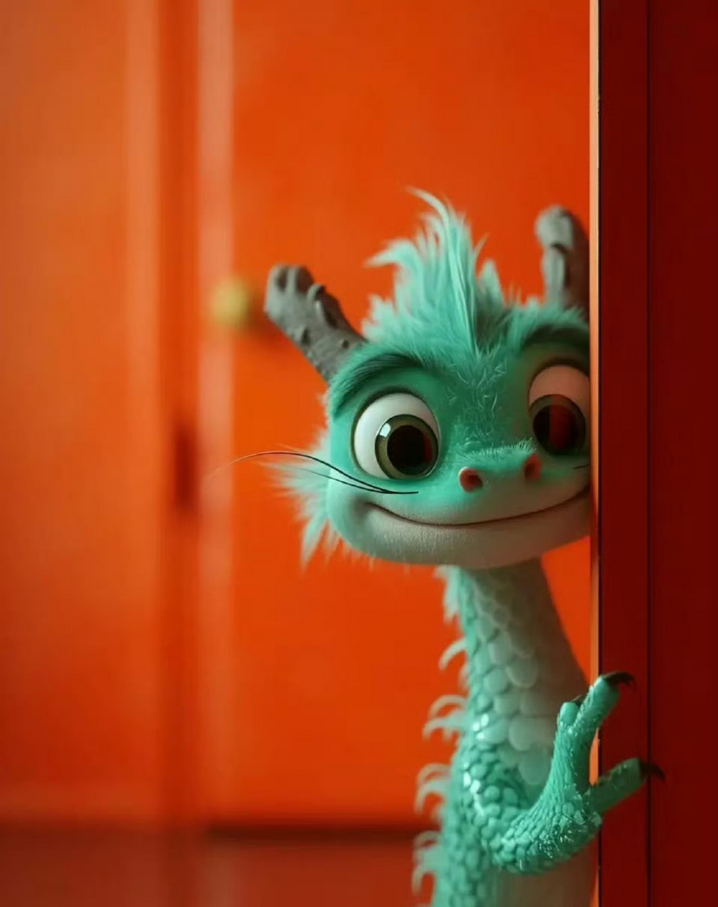 萌q大眼小青龙可爱头像 #新年福气签