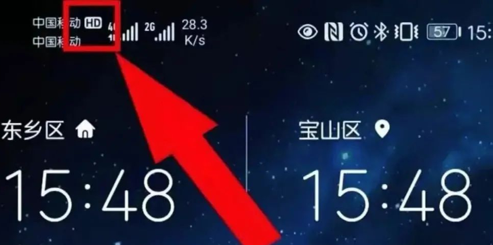 手机信号栏上方出现的hd字母,代表着什么意思?