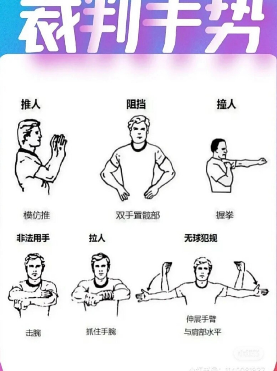 女生看一眼就懂的篮球知识裁判手势