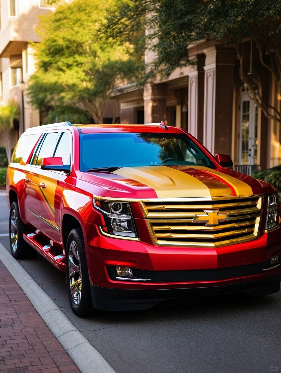 雪佛兰萨博班,一辆豪华suv 想象一下,在一个阳光明媚的周末,你和家人