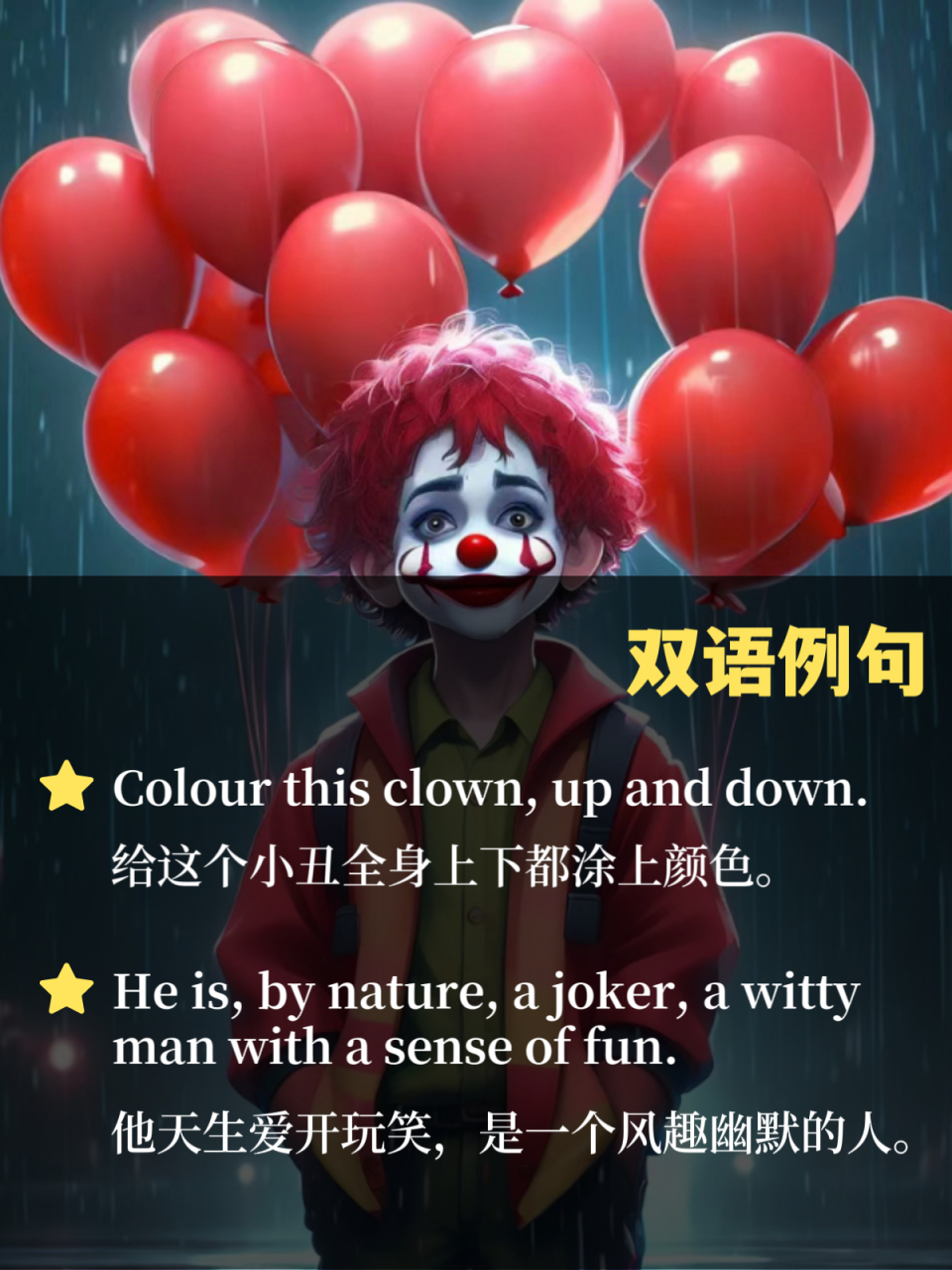 小丑英文  [火焰]常见的小丑叫法有两种,今天我们来了解看看他们的