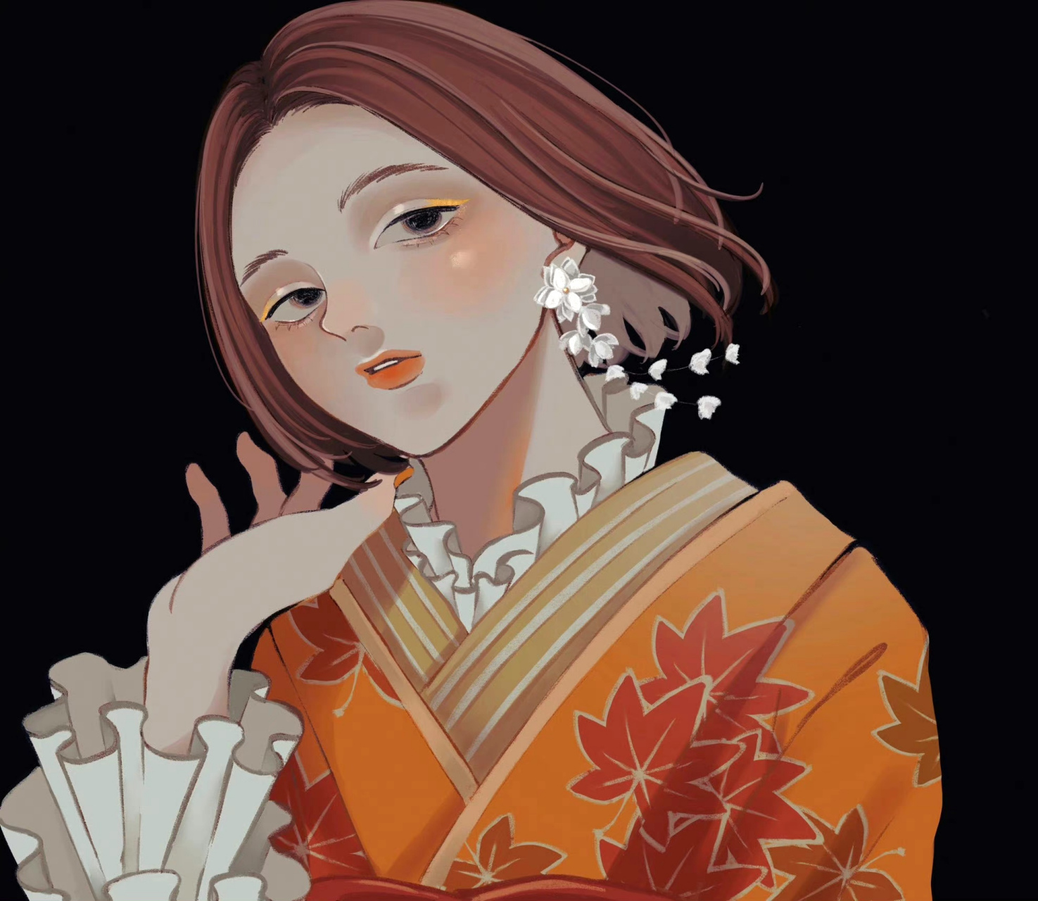 画师oekkano绘画作品欣赏,用优美的线条描绘了可爱的动漫人物,衣着