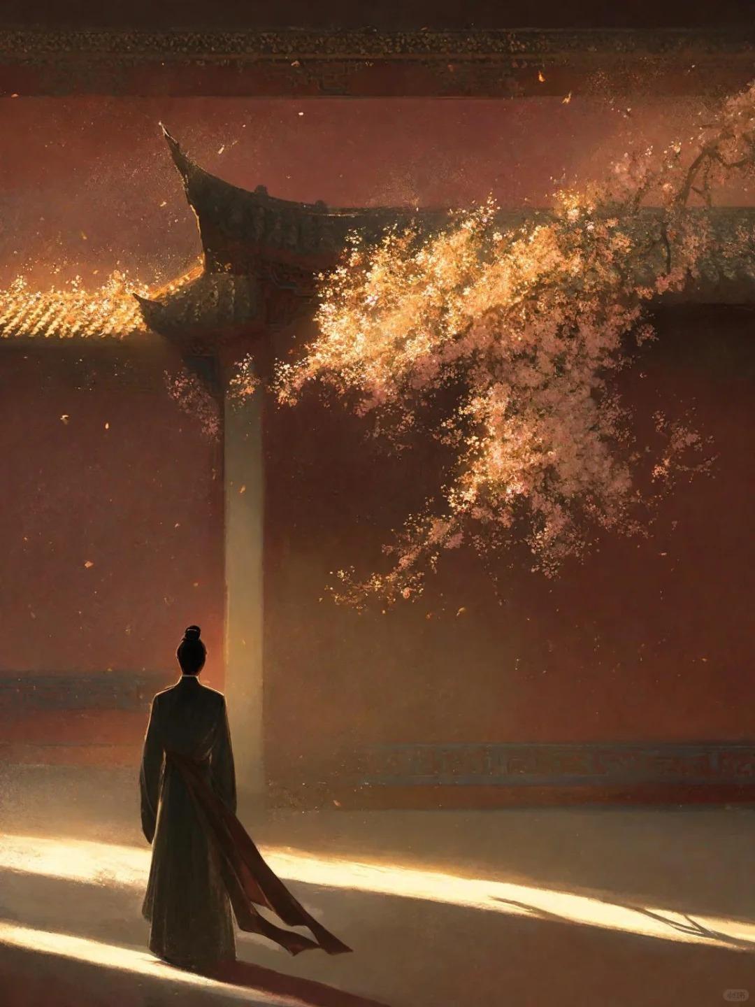 唐·杜牧《秋夕》秋夜烛光下,冷艳的画面映照在画屏上,女子手持