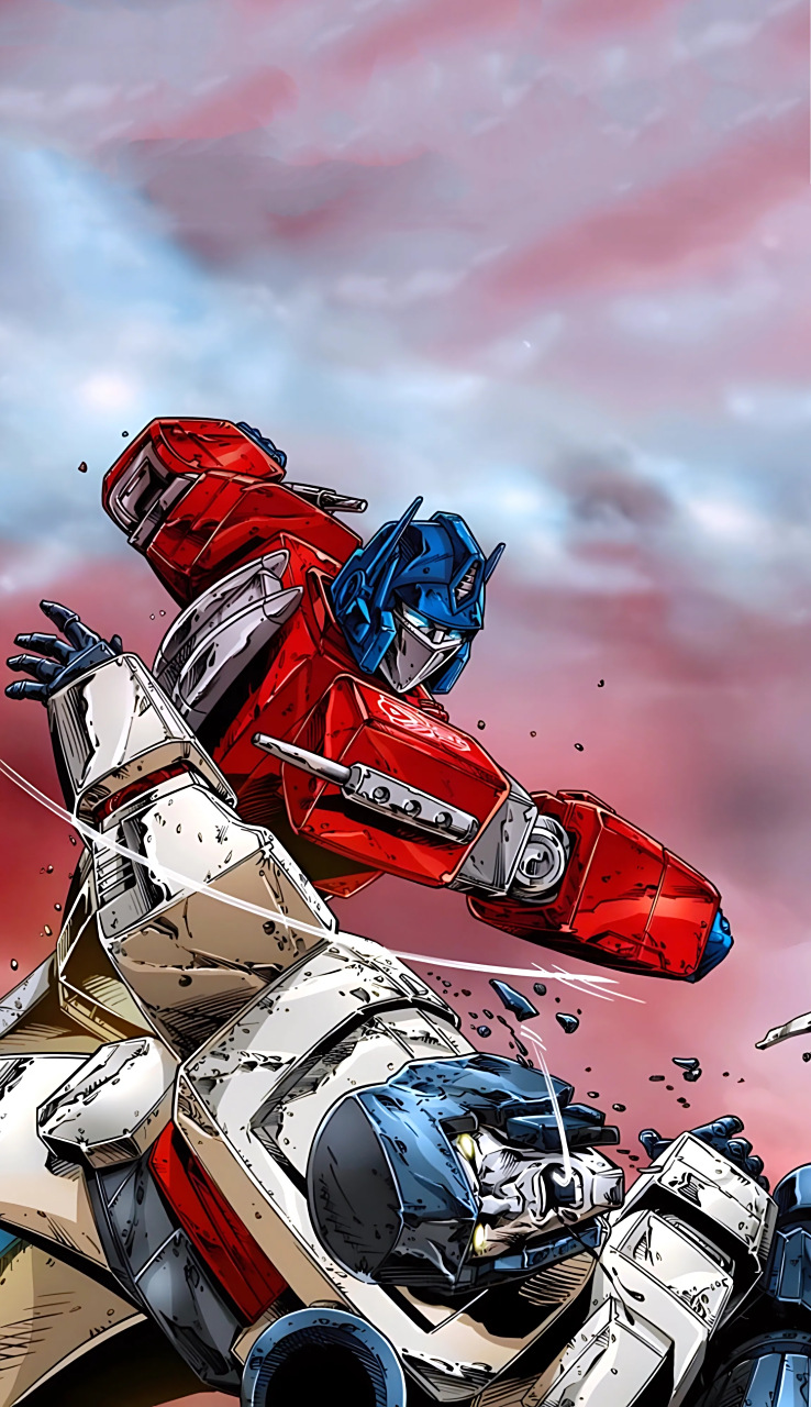 一组变形金刚插画作品欣赏,描绘了汽车人与霸天虎战斗的场景,双方的