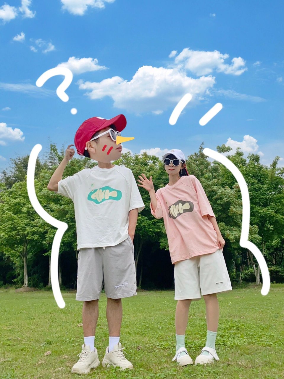 创意情侣大头拍照姿势95不一样的情侣照pose|||95  嘿嘿嘿～ 情侣