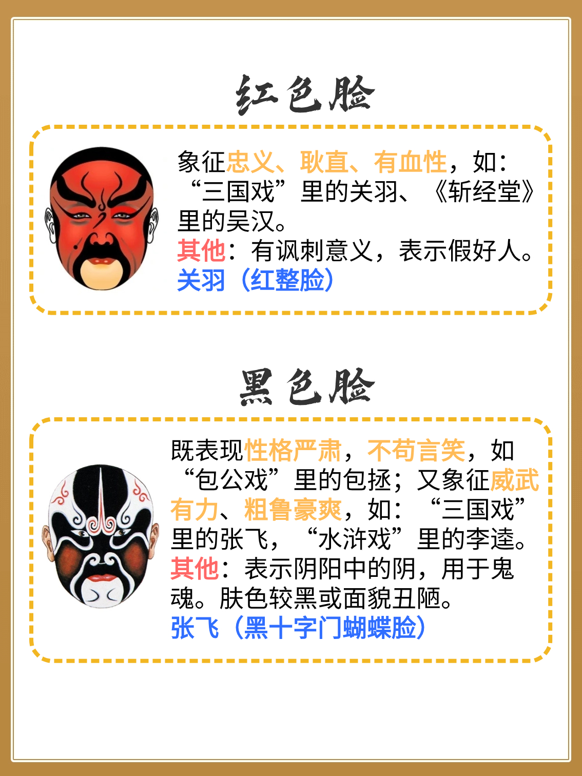 白色象征阴险,狡猾,常用于塑造反派角色,如曹操,秦桧等. 黑色脸谱.