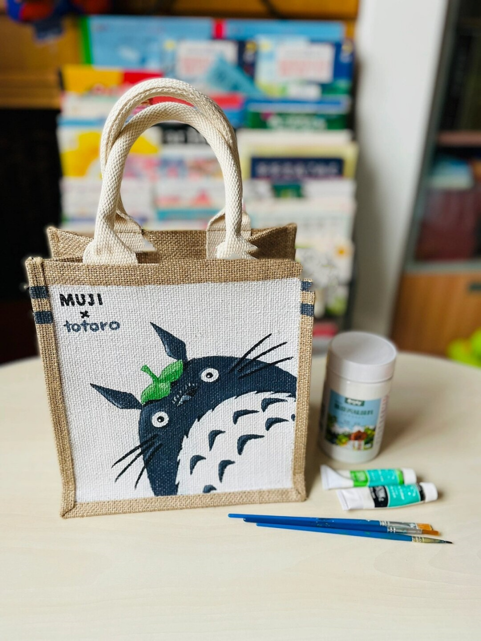 muji麻袋手绘改造#画只龙猫  muji与龙猫93的梦幻联动来了!