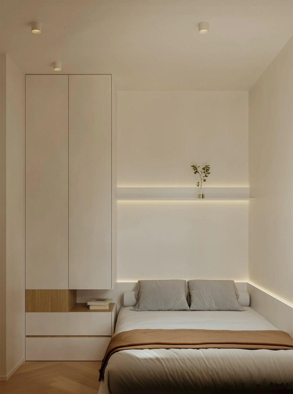 奶油原木风 日式极简卧室  93奶油原木风,日式极简卧室,温暖舒适的