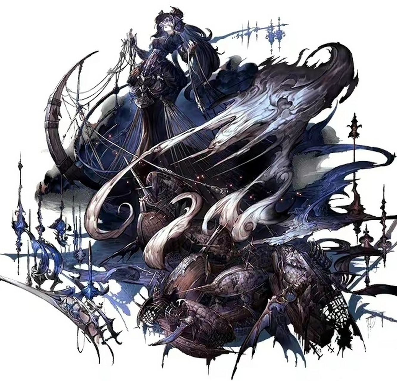 画师吉田明彦奇幻角色插画欣赏,描绘了奇幻世界中的战士战斗的场景