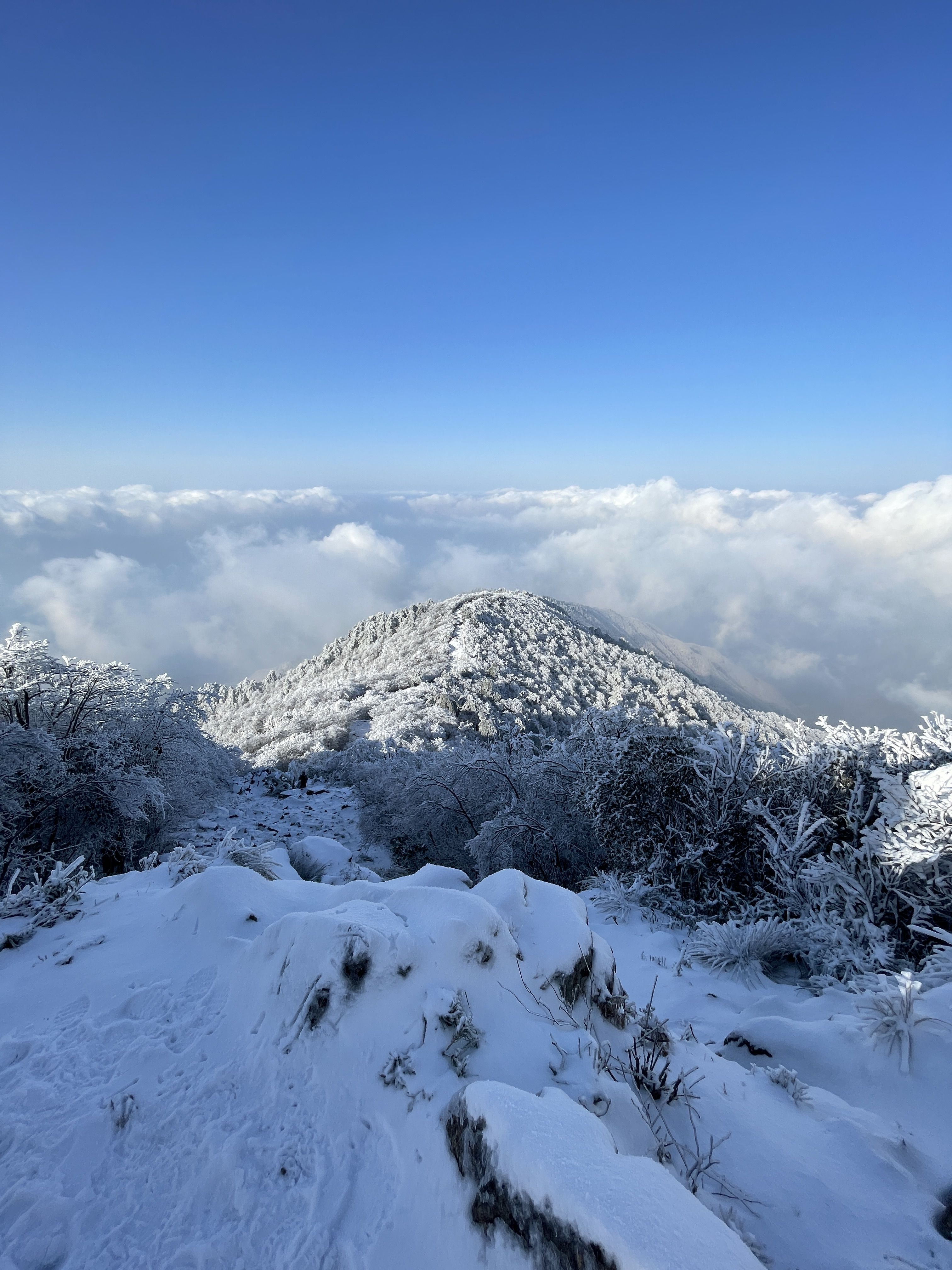 安吉龙王山雪景描写图片